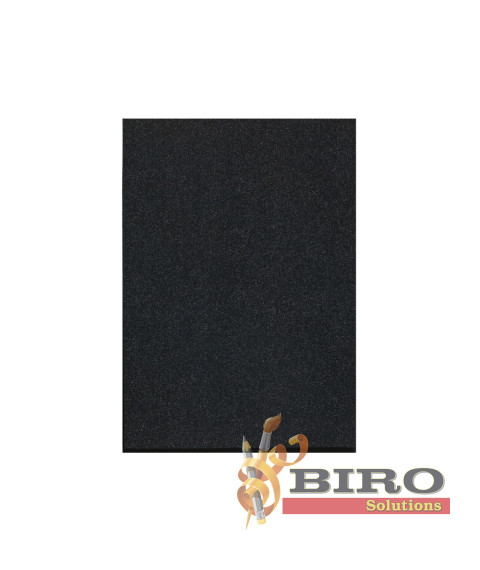 Hirtie gumata cu Sclipici 20x30cm 2mm (Foamiran) Neagra , 10 bucăți